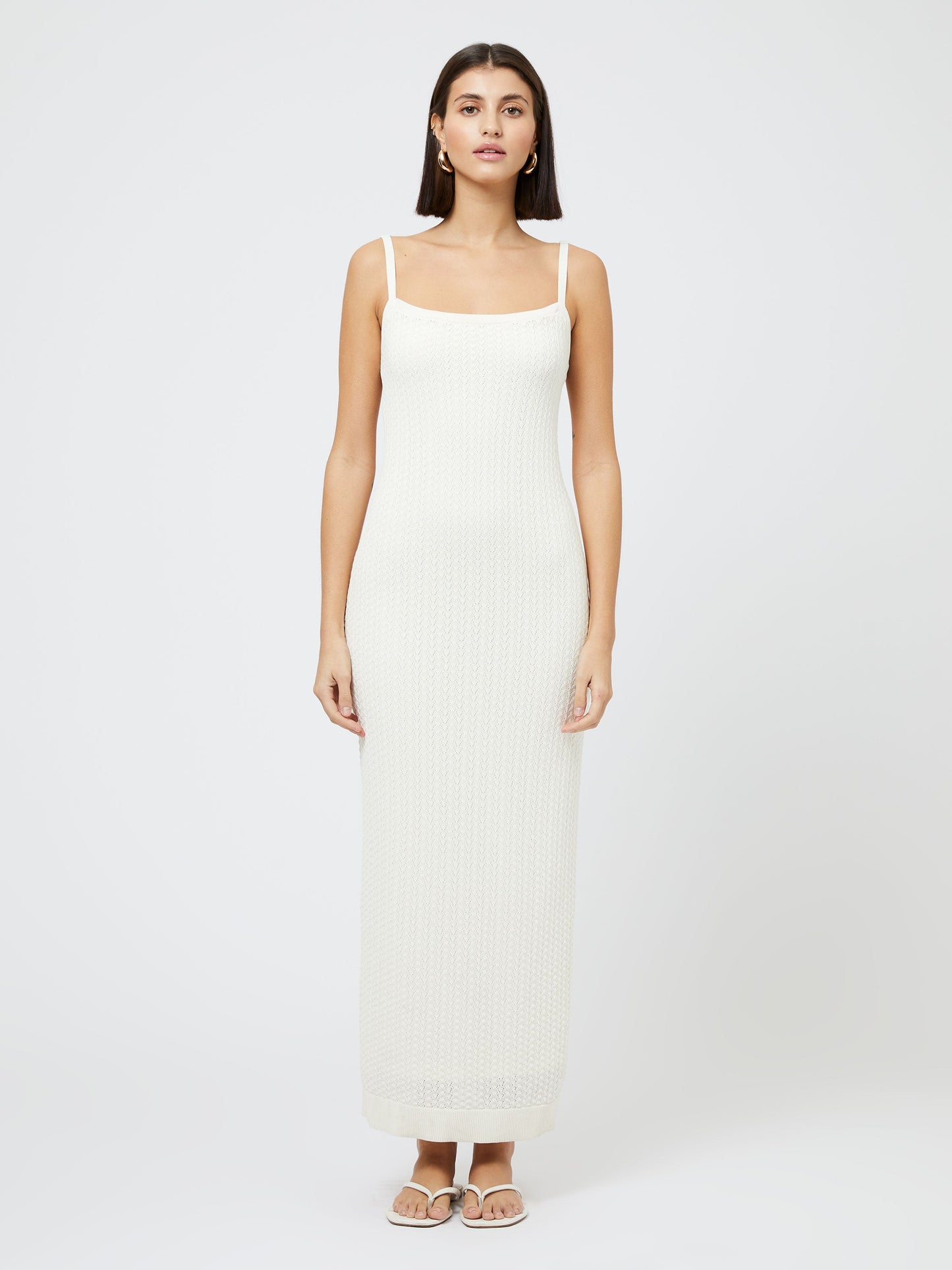 Cotton Pointelle Midi Dress