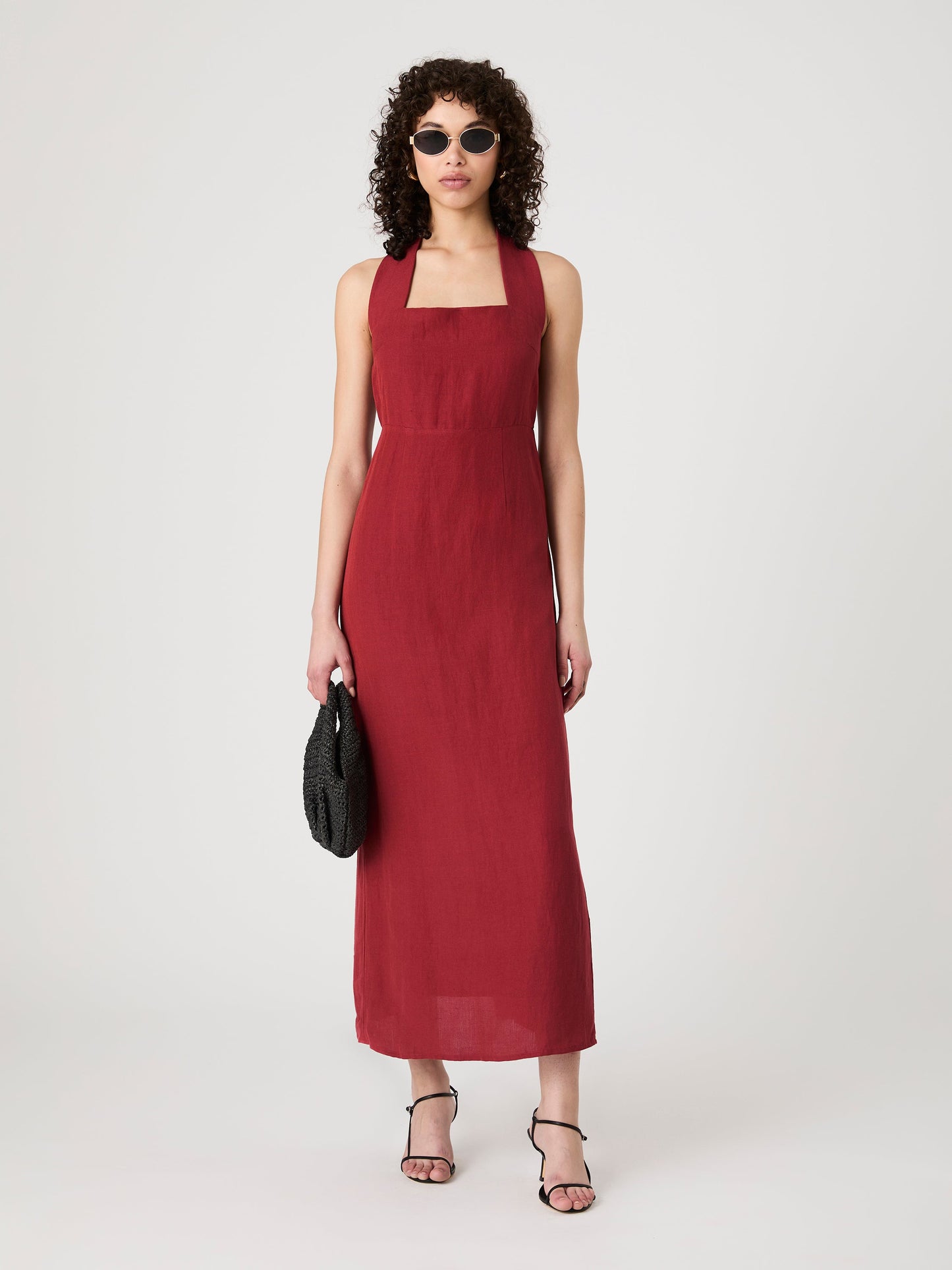Birdie Linen Halter Dress