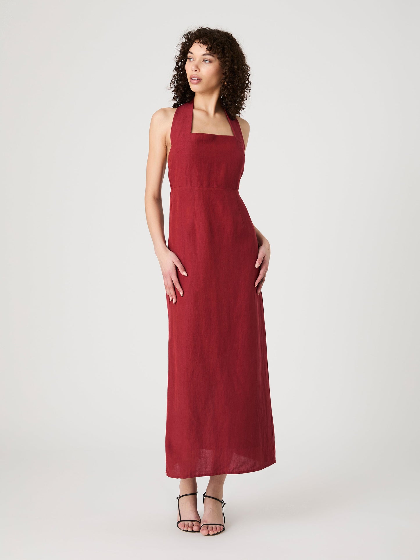 Birdie Linen Halter Dress
