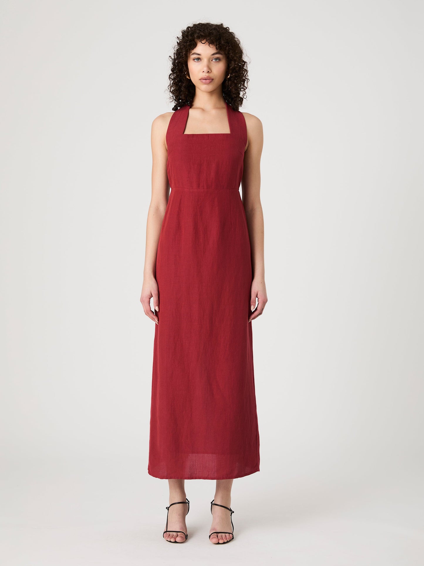 Birdie Linen Halter Dress