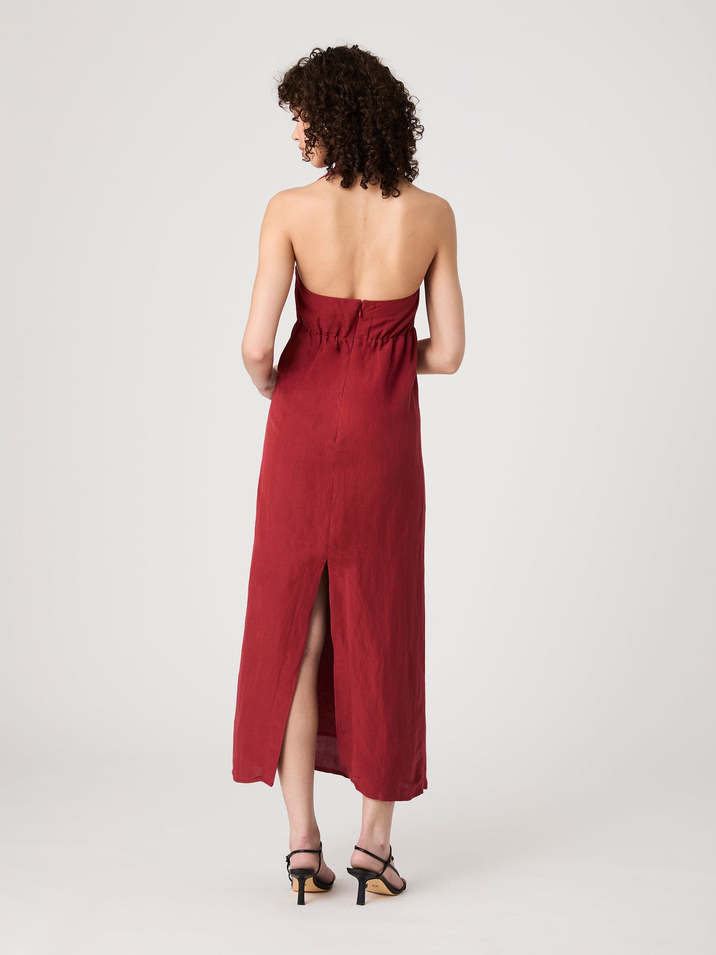 Birdie Linen Halter Dress