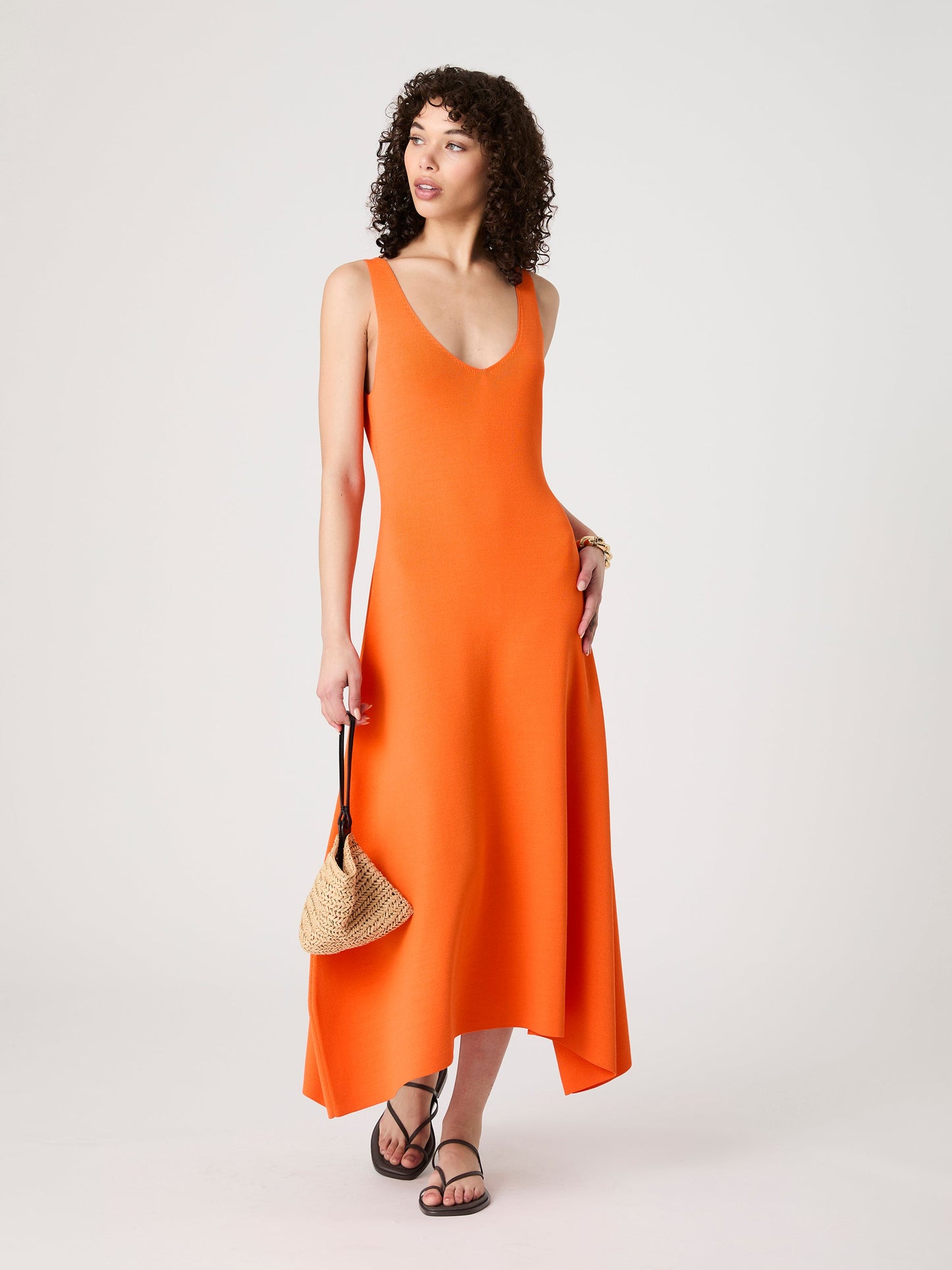 Fit & Flare Knit Midi Dress