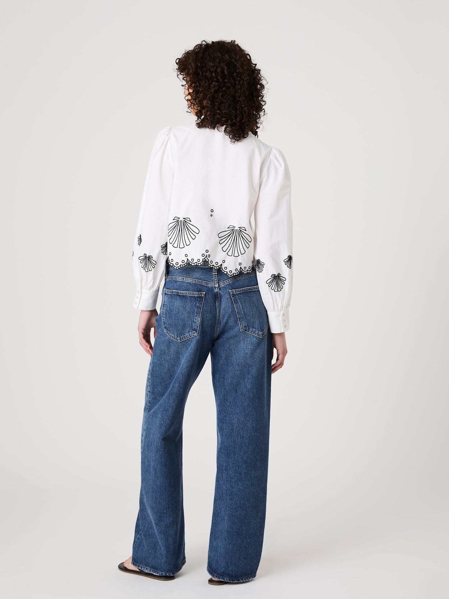 Cambria Embroidered Long Sleeve Top