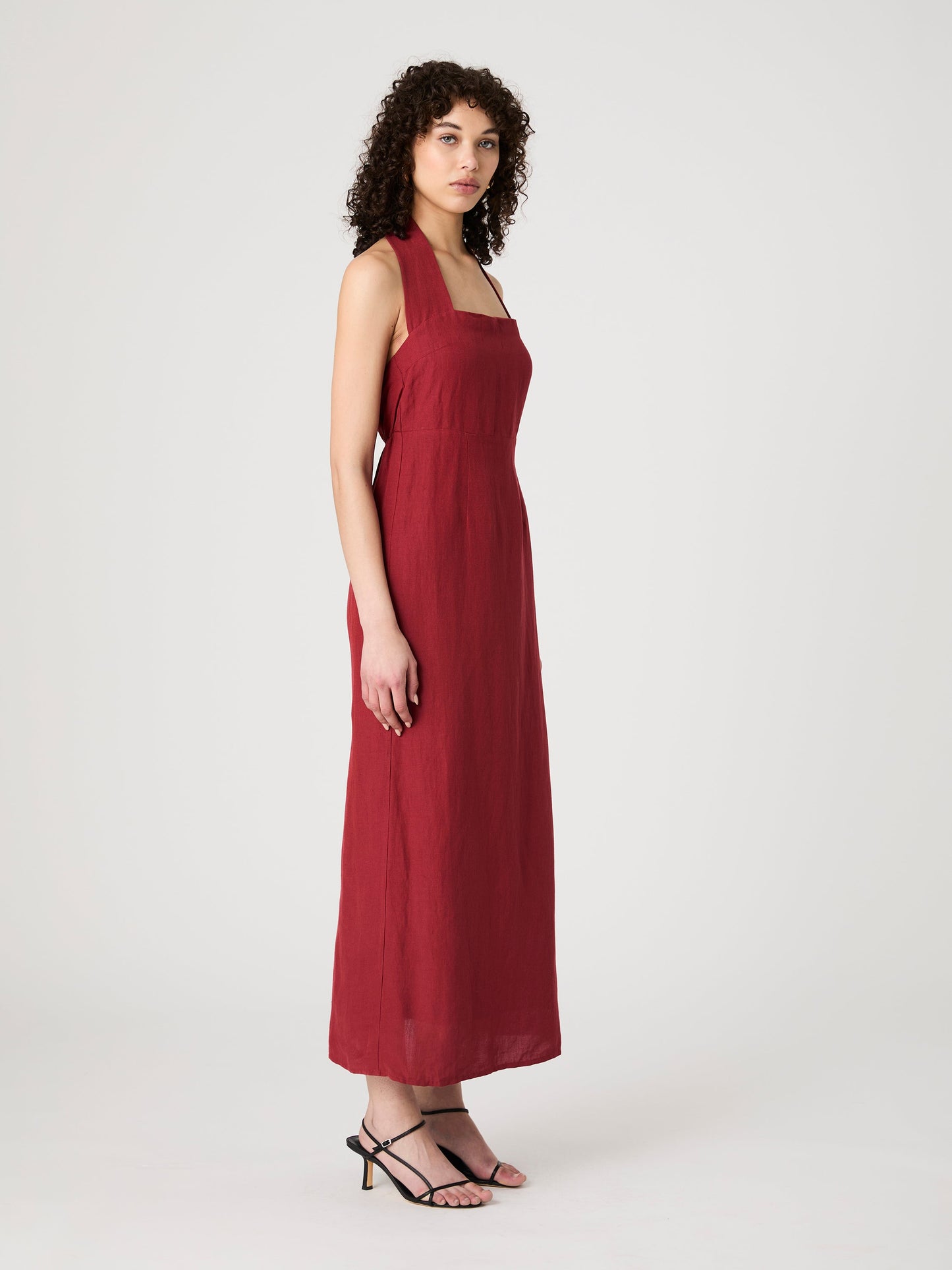 Birdie Linen Halter Dress