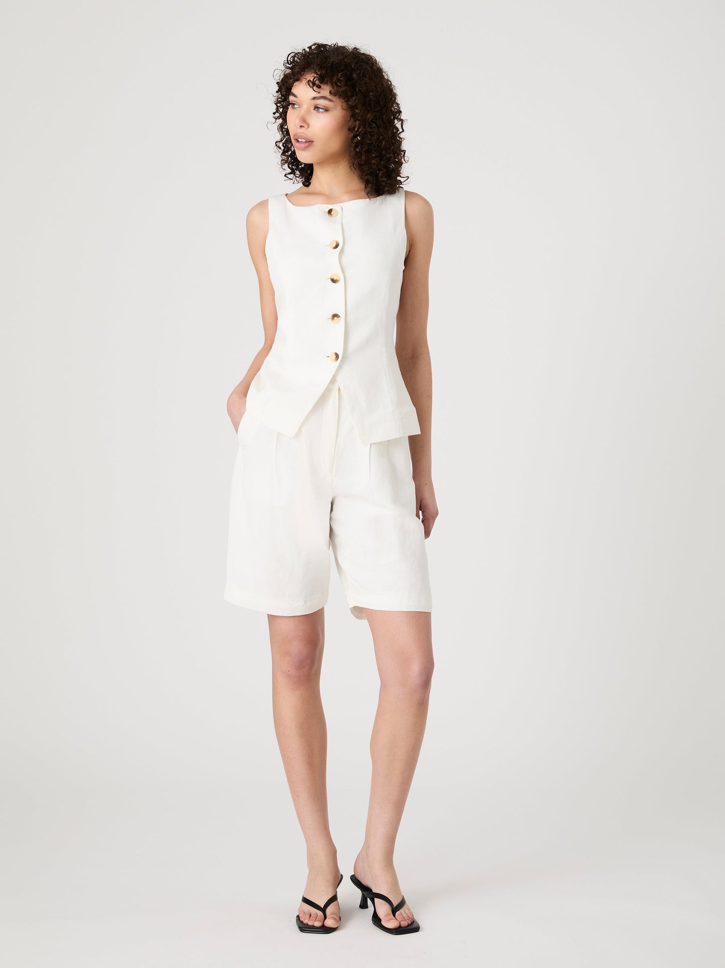 Birdie Linen Waistcoat Top