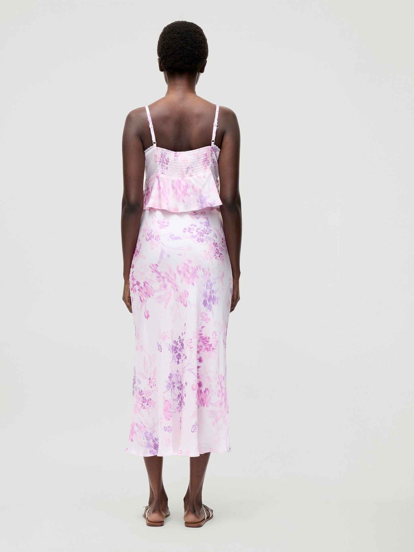 Elyria Oona Satin Midi Skirt